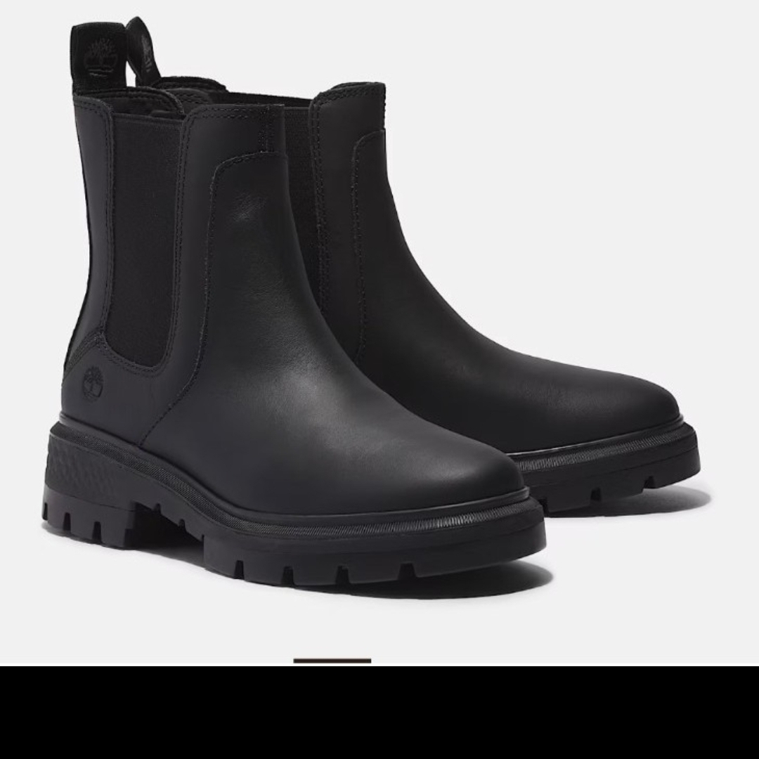 Timberland Cortina Valley Leather Chelsea Boots For Women In Black 8.5 M Nib